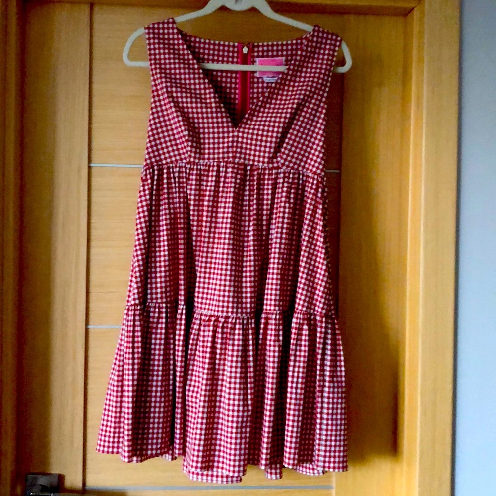 Kate Spade red gingham dress EUC